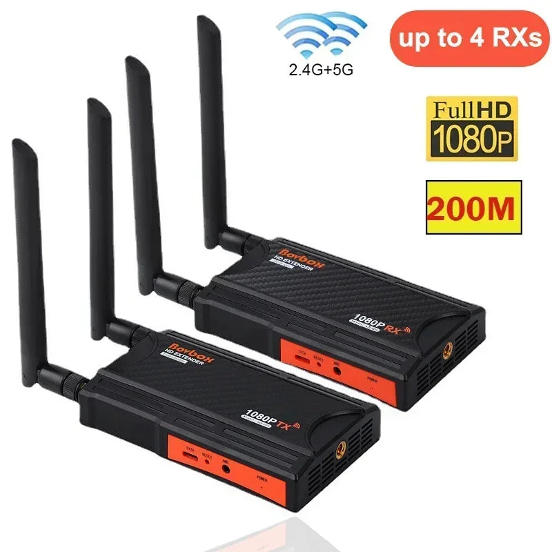 Dvd Extender 5.8Ghz 200M Wireless HDMI Extender Video Transmitter Receiver 1 To 4 ...